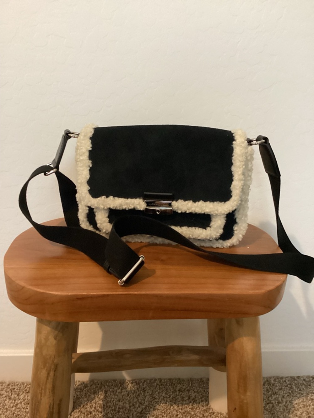 Michael Kors Black Crossbody with Cream Trim